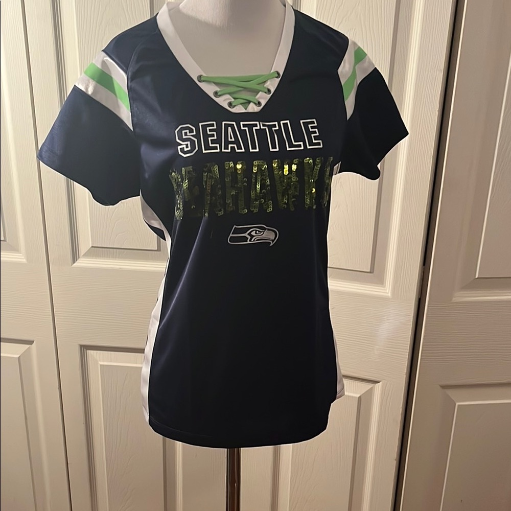 Team Apparel Blue and Green Seahawks Jersey